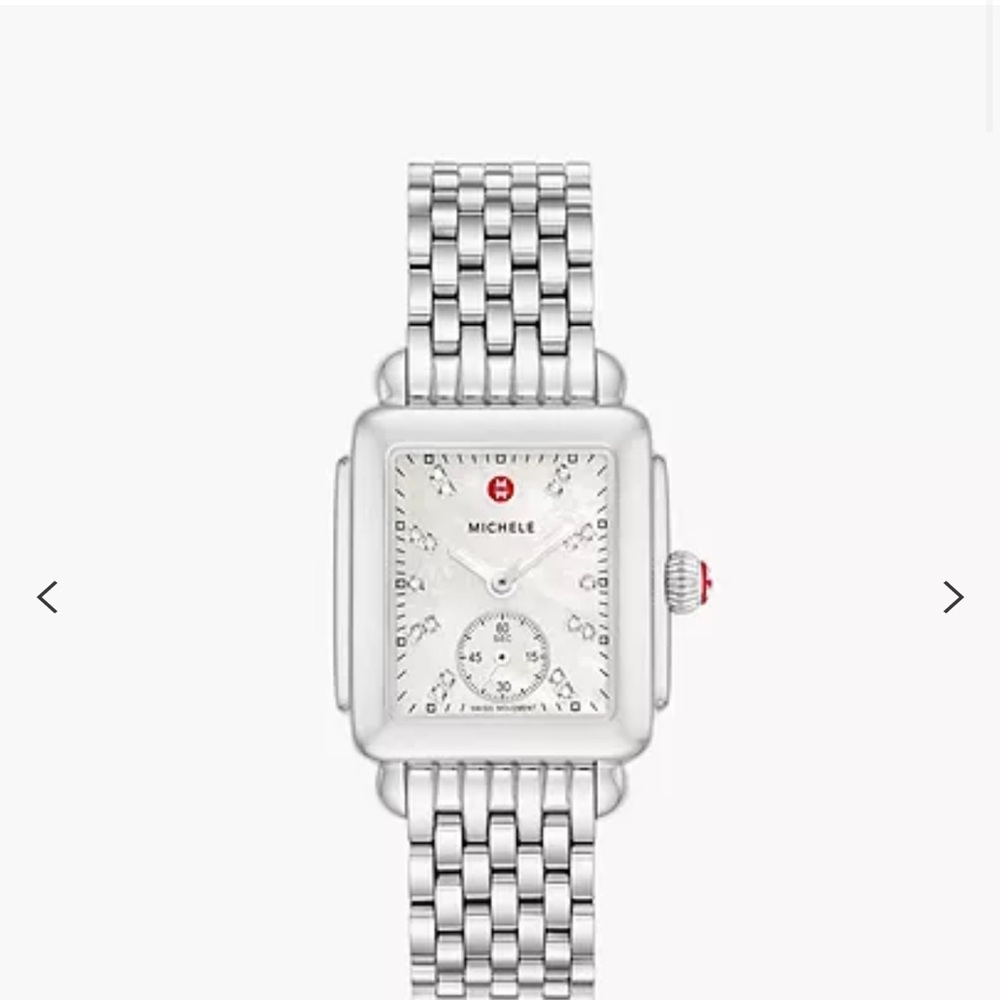 MICHELE Deco Mid Stainless Diamond Dial Watch excellent condition with box